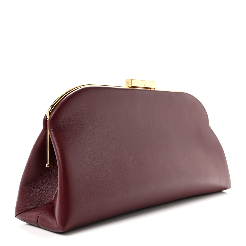 Lambskin Large Clutch Burgundy