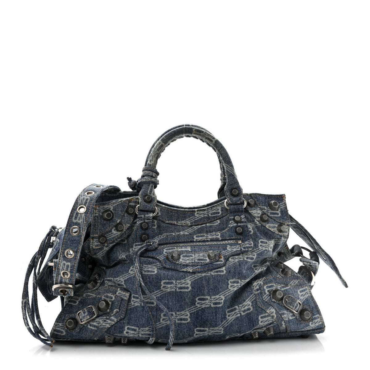 Denim BB Monogram Neo Cagole City Handbag Blue