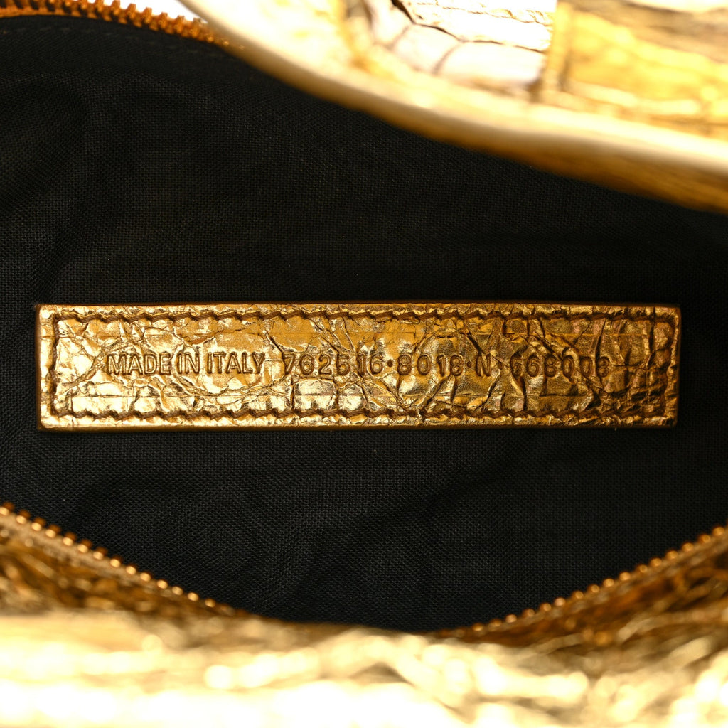 Metallized Agneau Arena Superbusy XS Sling Zip Shoulder Bag Gold