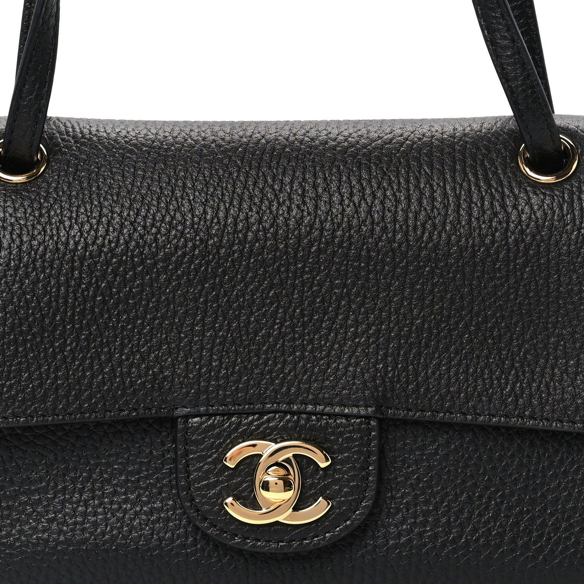 Grained Calfskin Mini Souplissimo Maxi Flap Black