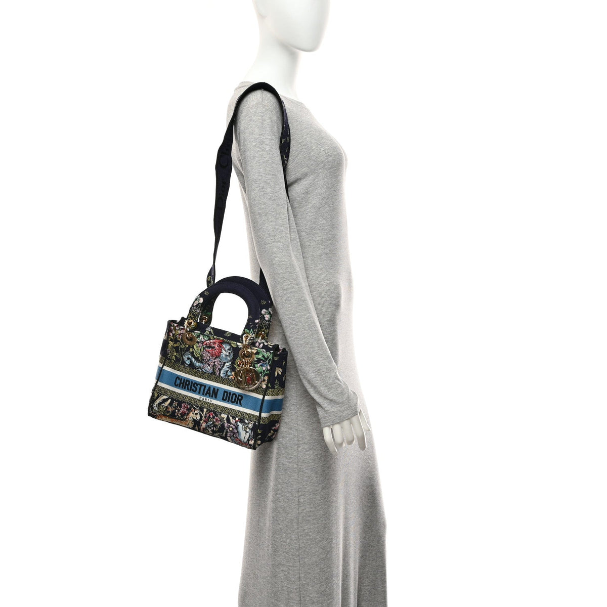 Canvas D-Constellation Embroidered Medium Lady D-Lite Bleu Multicolor