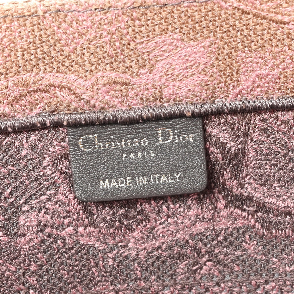Canvas Embroidered Medium Dioriviera Toile De Jouy Book Tote Pink Grey