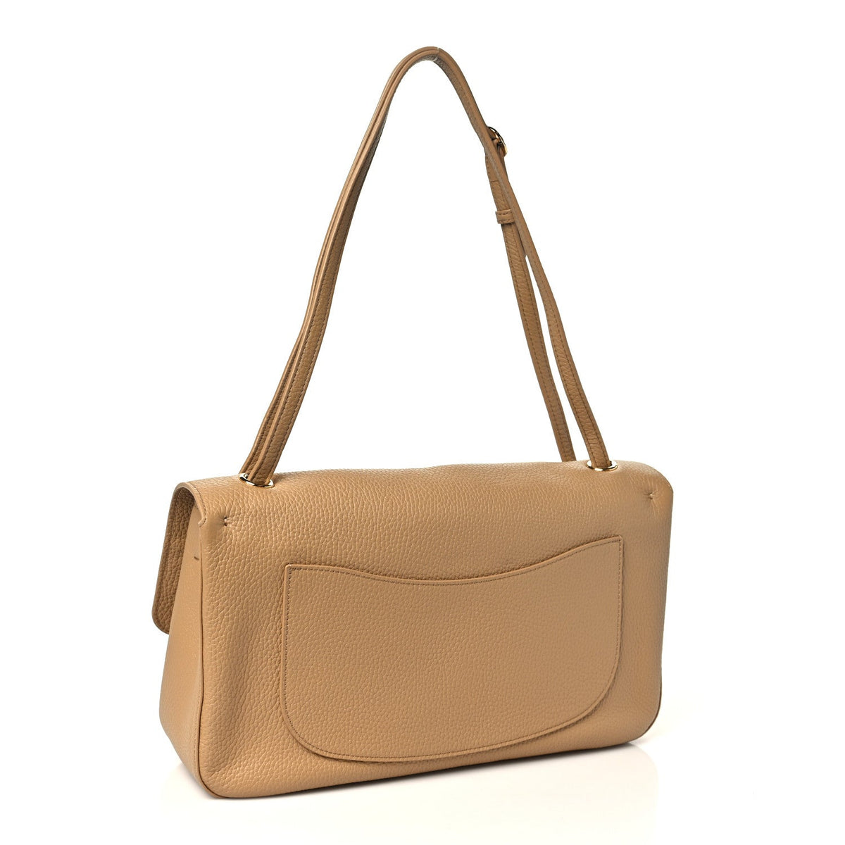 Grained Calfskin Small Souplissimo Maxi Flap Beige