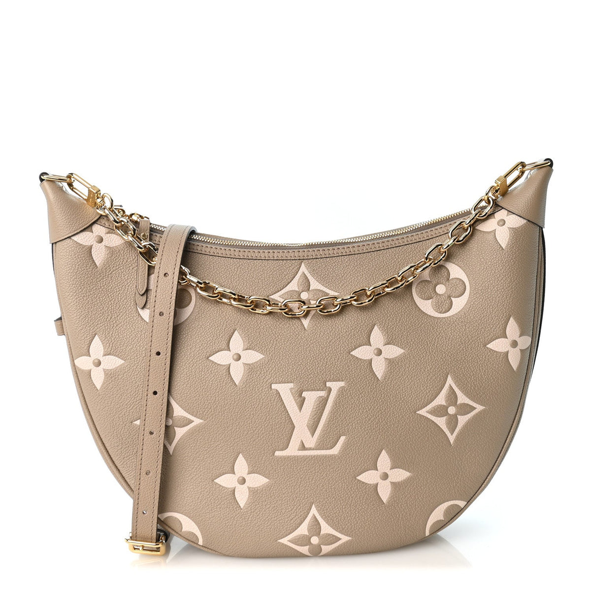 Empreinte Monogram Giant Loop Hobo Dove Gray Cream