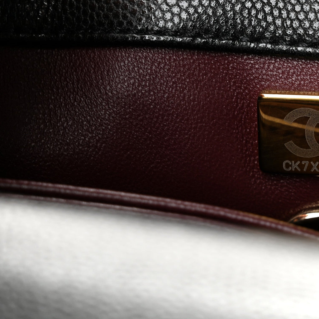 Caviar Quilted Mini Coco Handle Flap Black