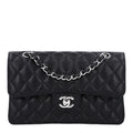 Caviar Quilted Small Double Flap Black
