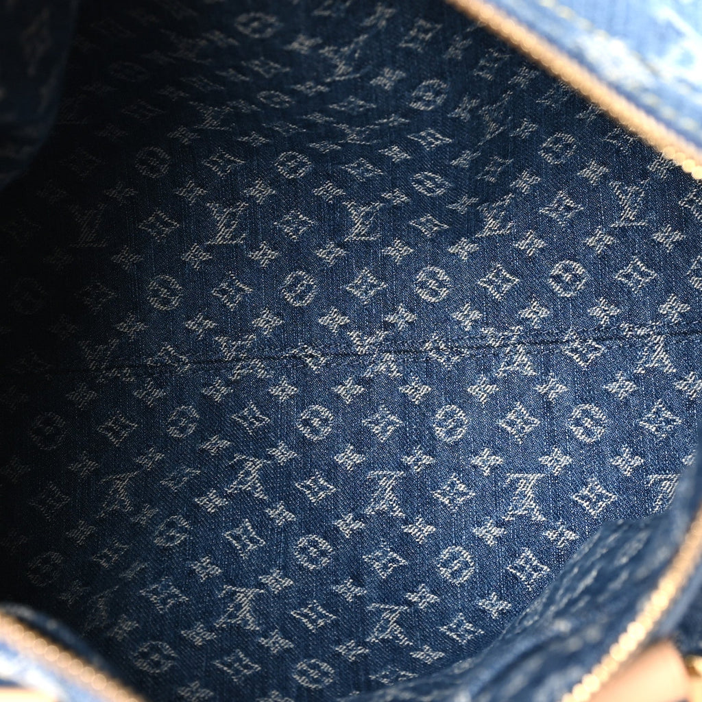 Monogram Denim Speedy Soft 30 Blue