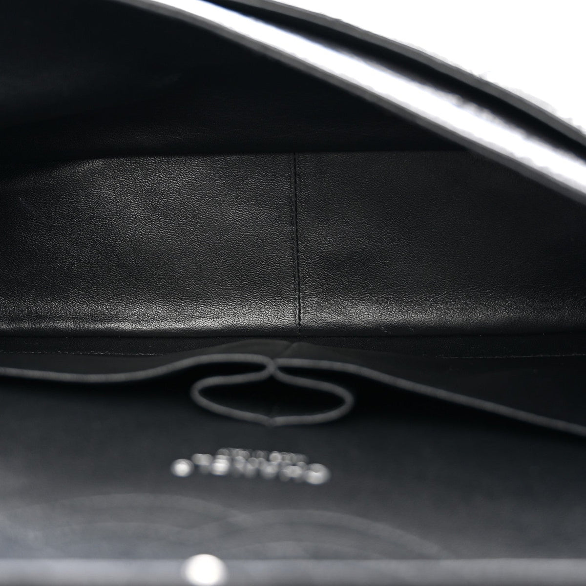 Shiny Distressed Calfskin Quilted Jumbo Double Flap So Black