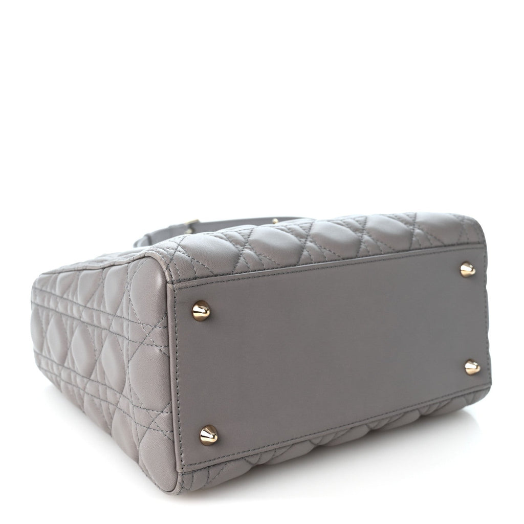 Lambskin Cannage Medium Lady Dior Grey