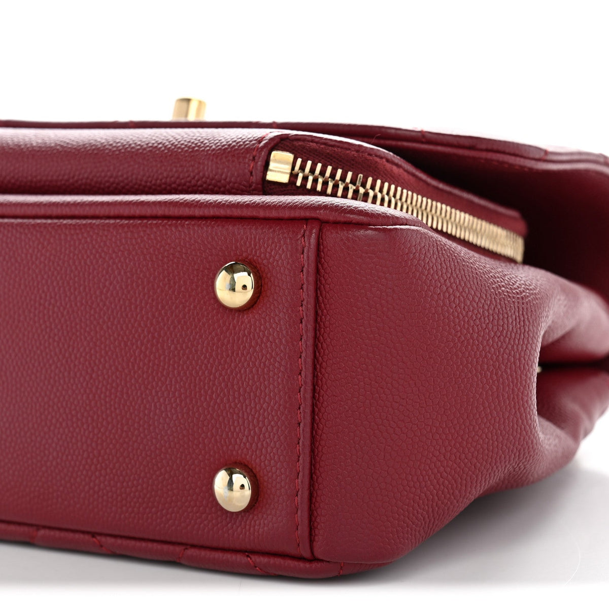 Caviar Quilted Small Business Affinity Flap Burgundy