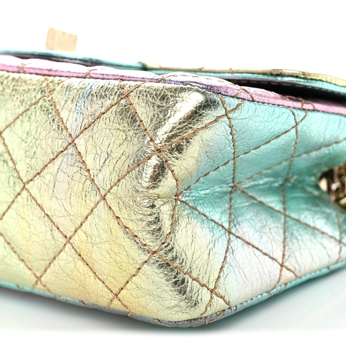 Metallic Goatskin Quilted Mini 2.55 Reissue Flap Multicolor