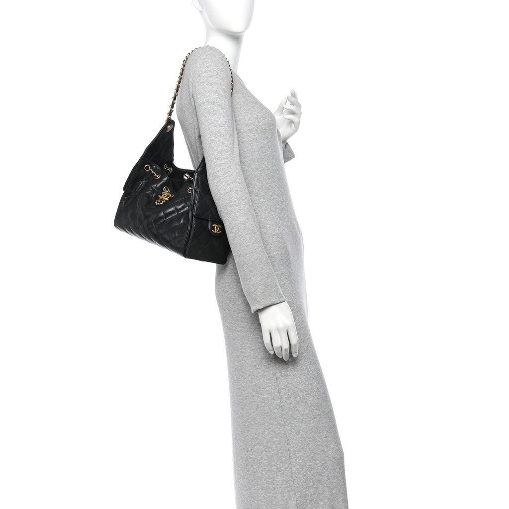 Caviar Quilted Small Chanel 25 Handbag Black