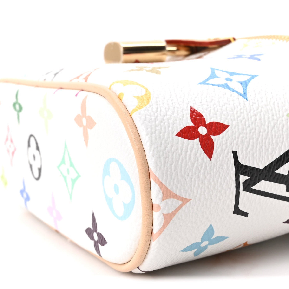 LV x TM Monogram Multicolor Vanity Chain Pouch White