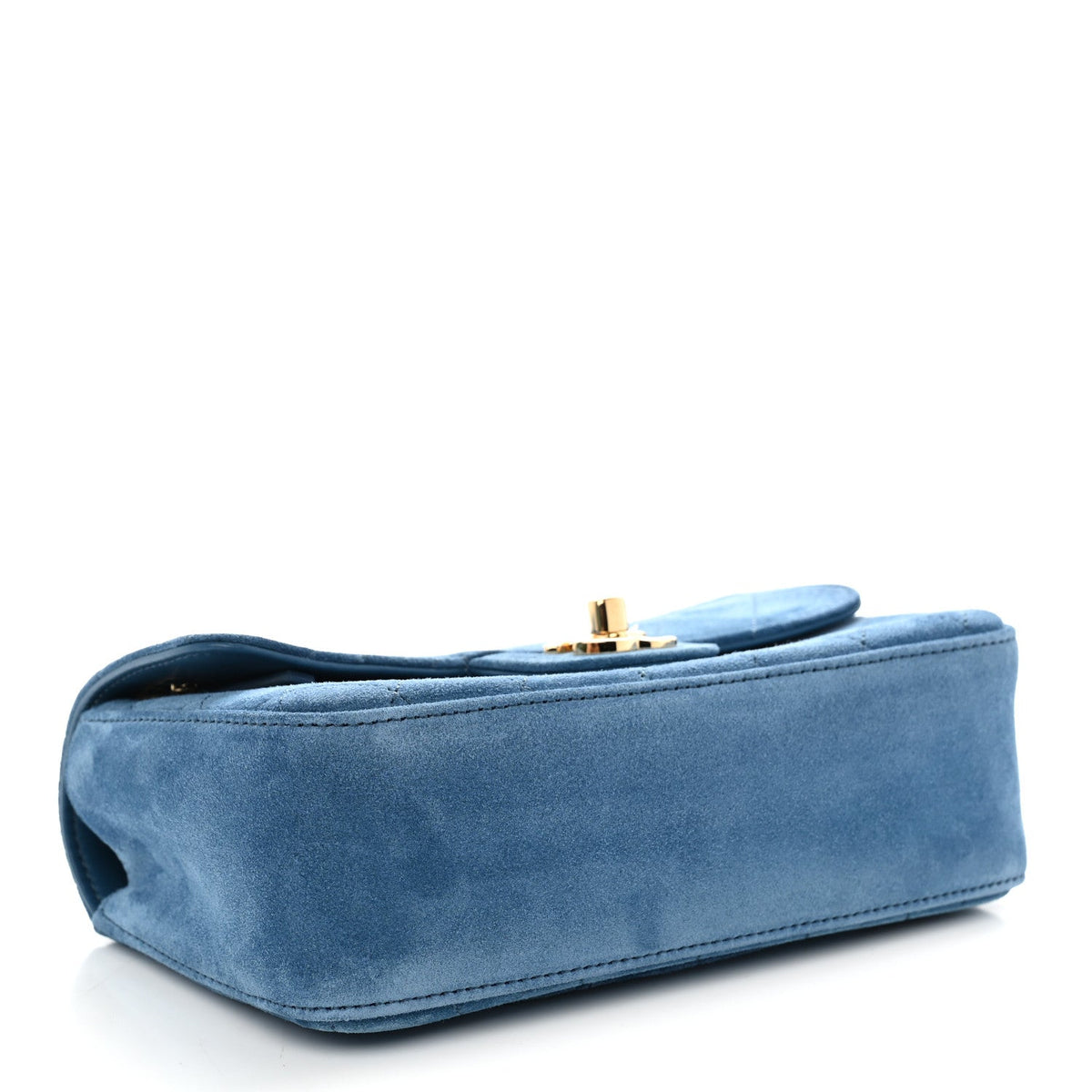 Suede Calfskin Mini Souplissimo Flap Blue
