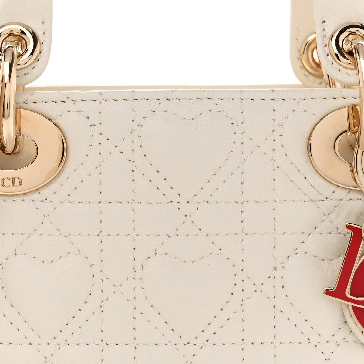 Calfskin Cannage Dioramour Mini Lady Dior White