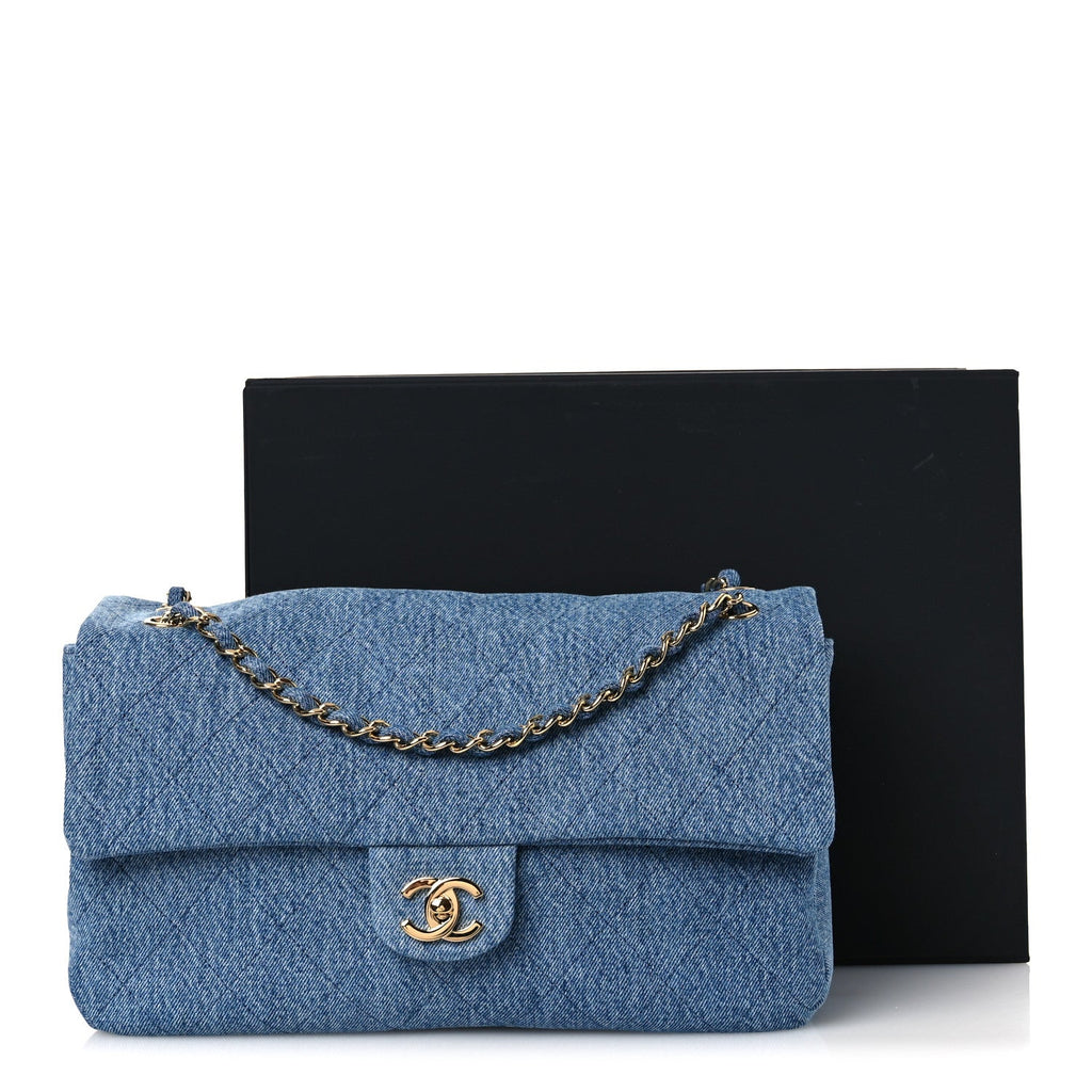 Denim Small Souplissimo Maxi Flap Blue