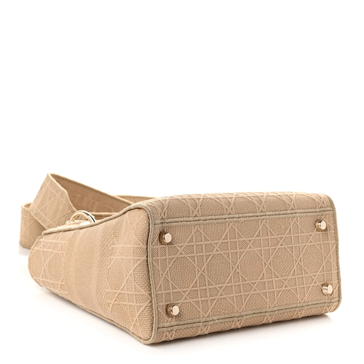Canvas Embroidered Cannage Medium Lady D-Lite Beige