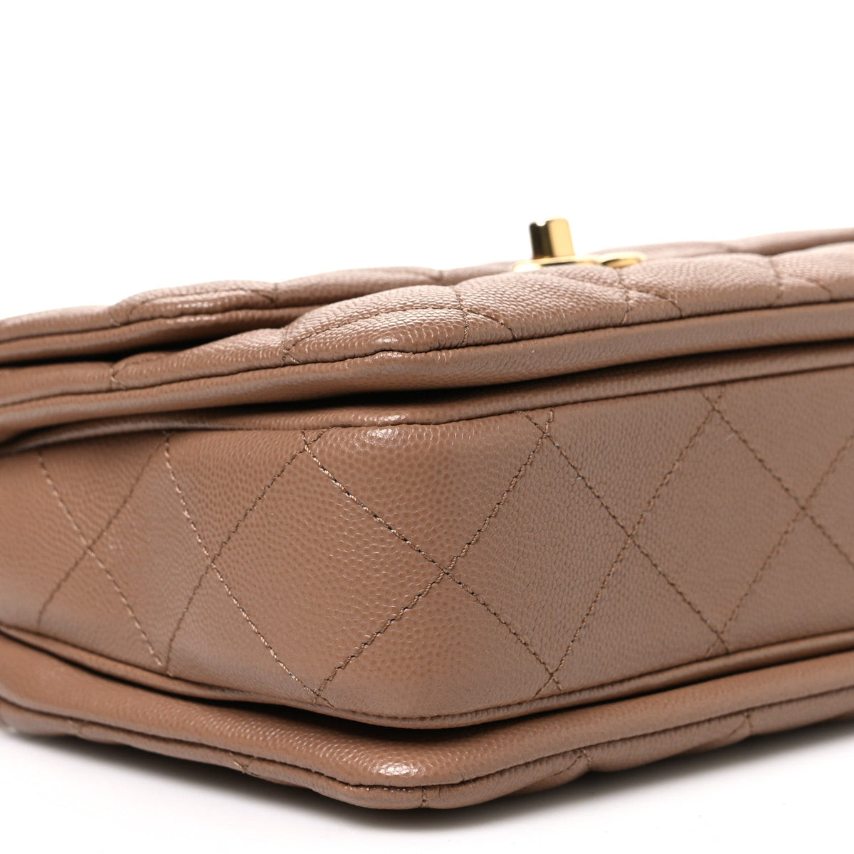 Caviar Quilted Mini Coco First Flap Beige
