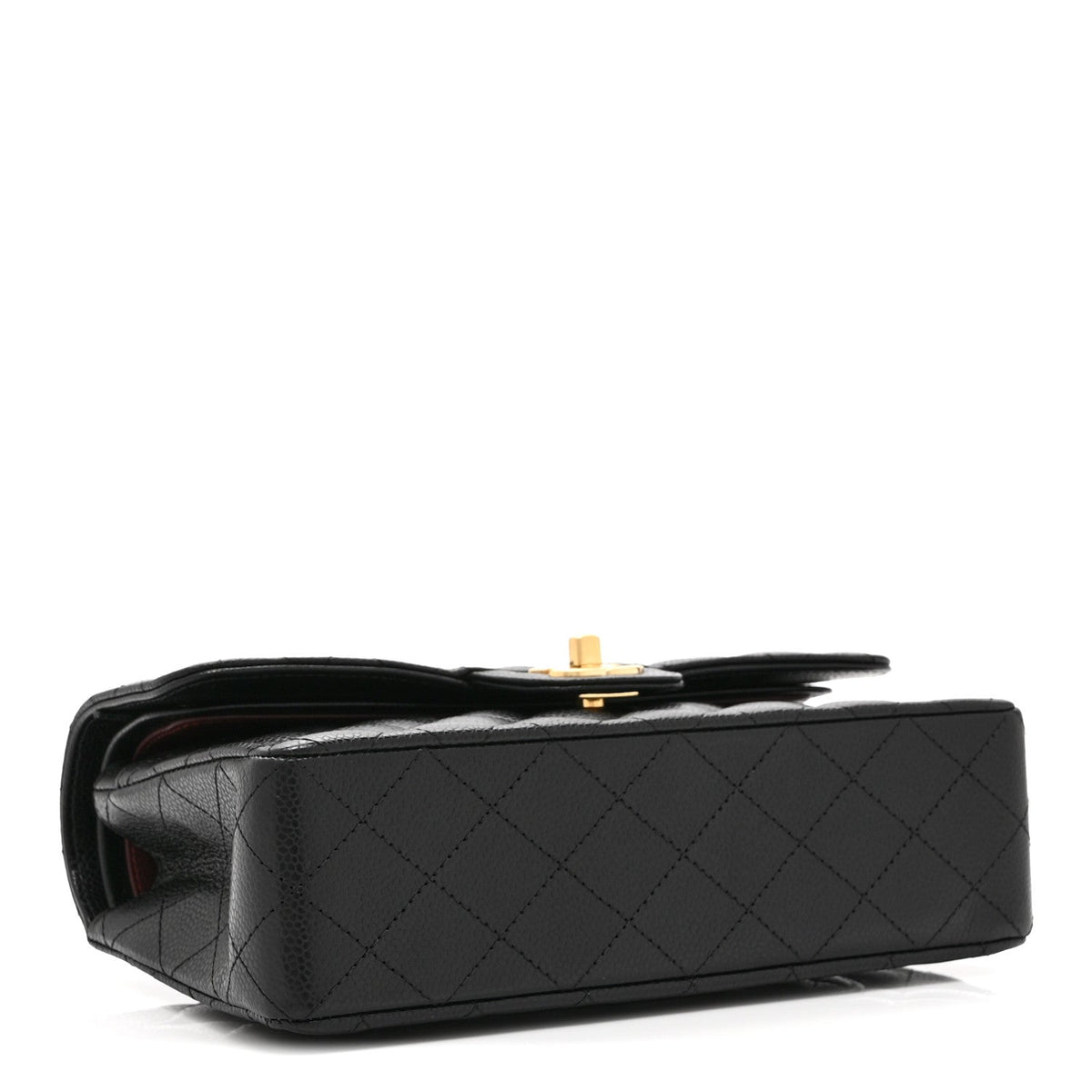 Caviar Quilted Small Double Flap Black