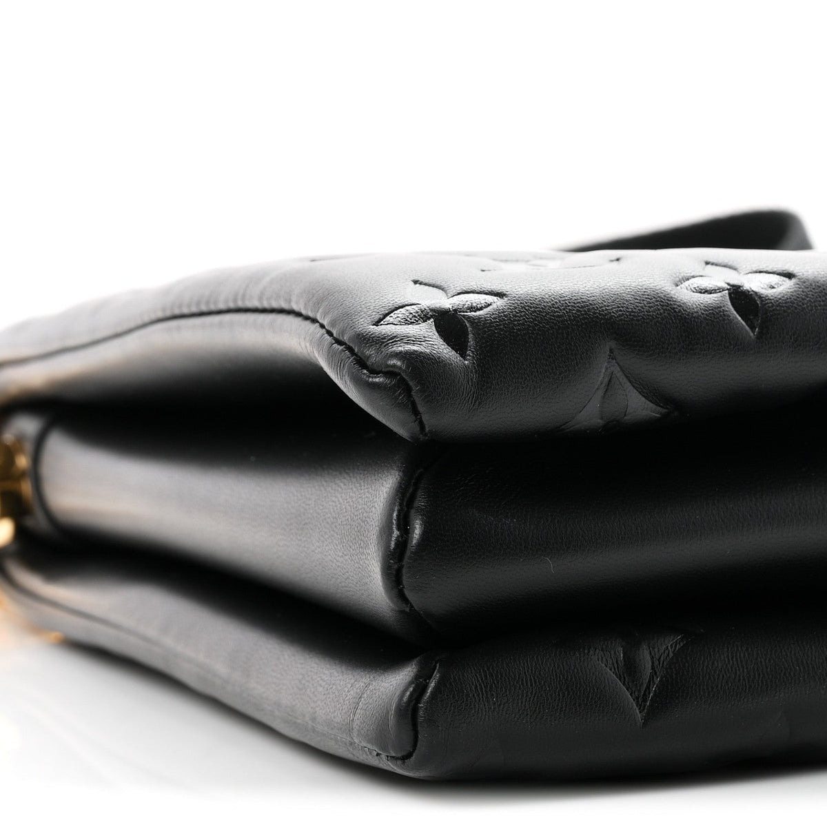 Lambskin Embossed Monogram Coussin MM Black