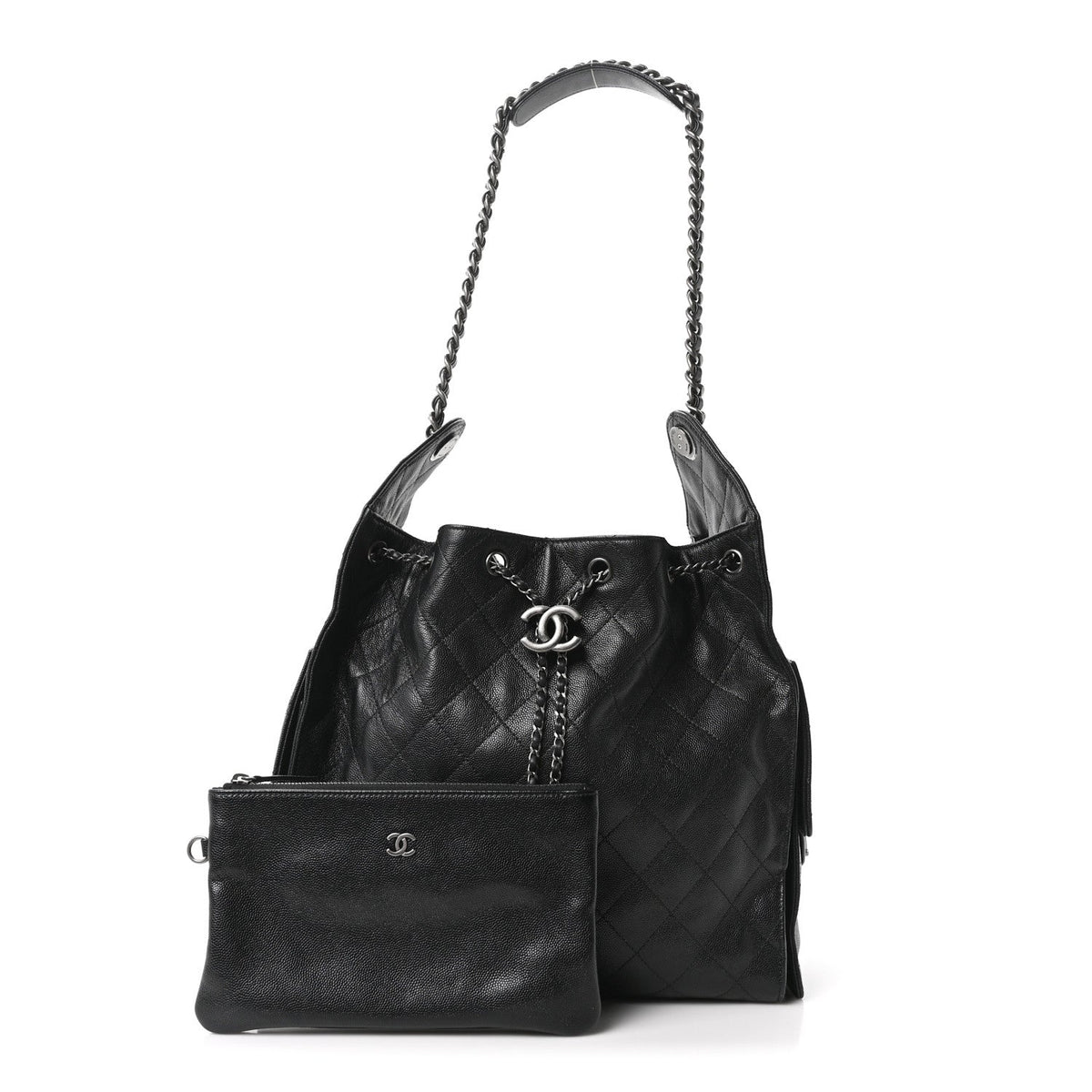 Caviar Quilted Medium Chanel 25 Handbag Black