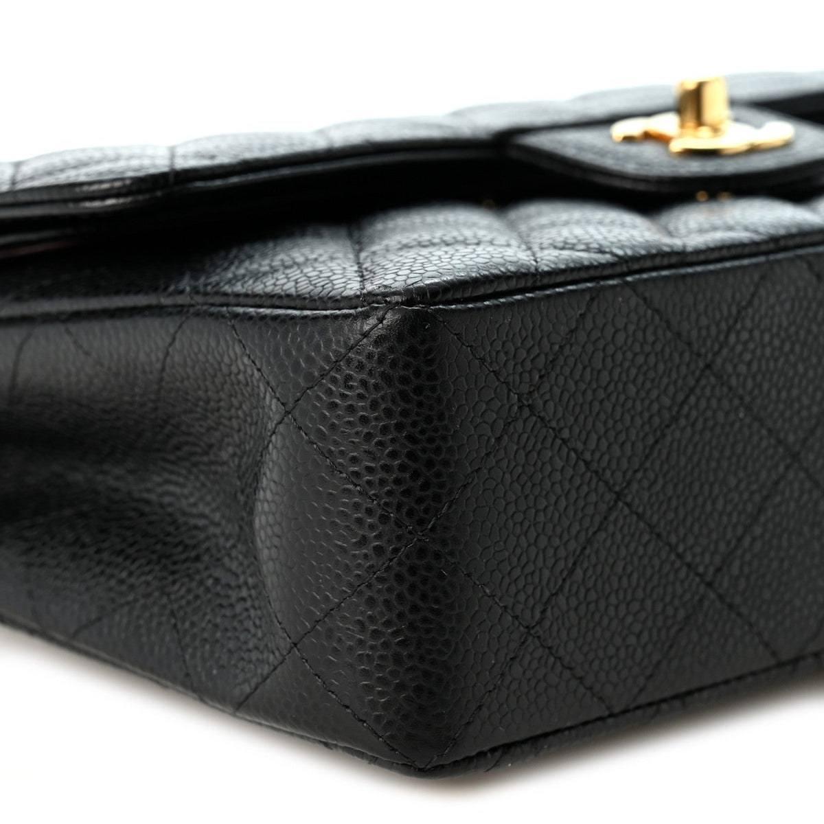 Caviar Quilted Small Double Flap Black