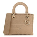Canvas Embroidered Cannage Medium Lady D-Lite Beige