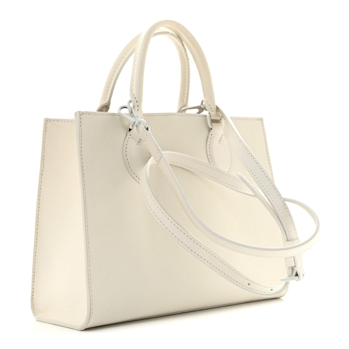 Soft Calfskin Lockme Tote PM White
