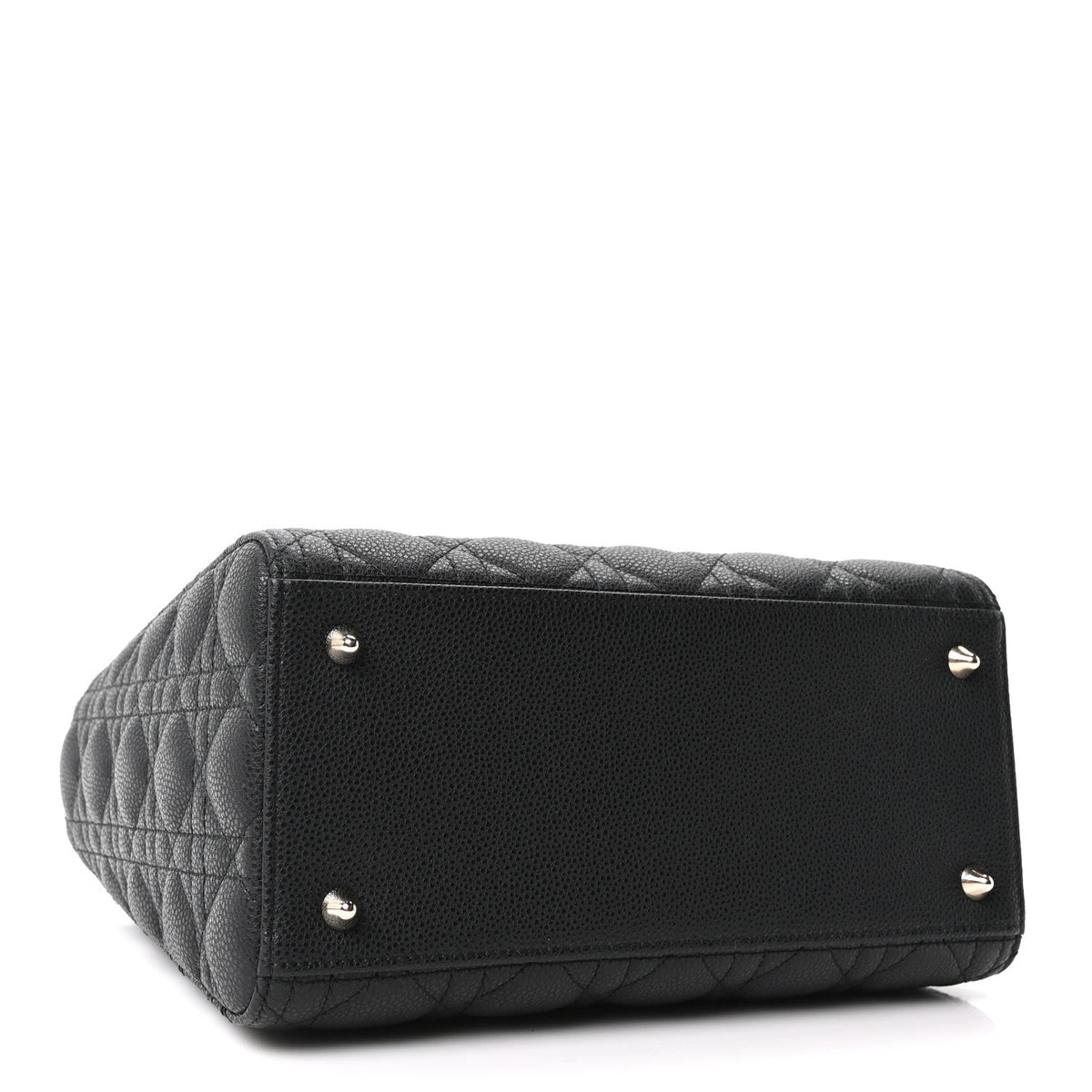 Grained Calfskin Cannage Medium Lady Dior Black