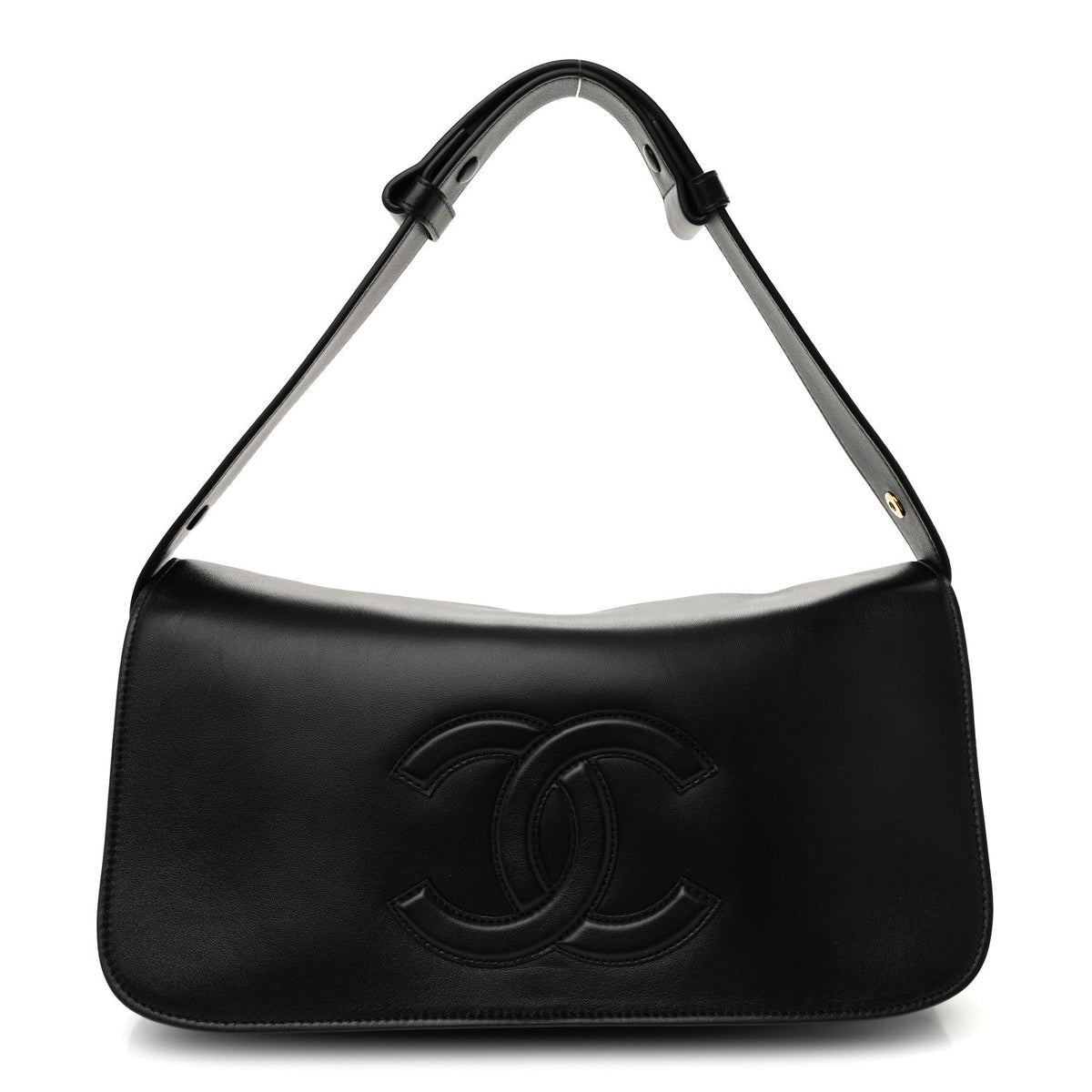 Lambskin CC Maxi Messenger Bag Black