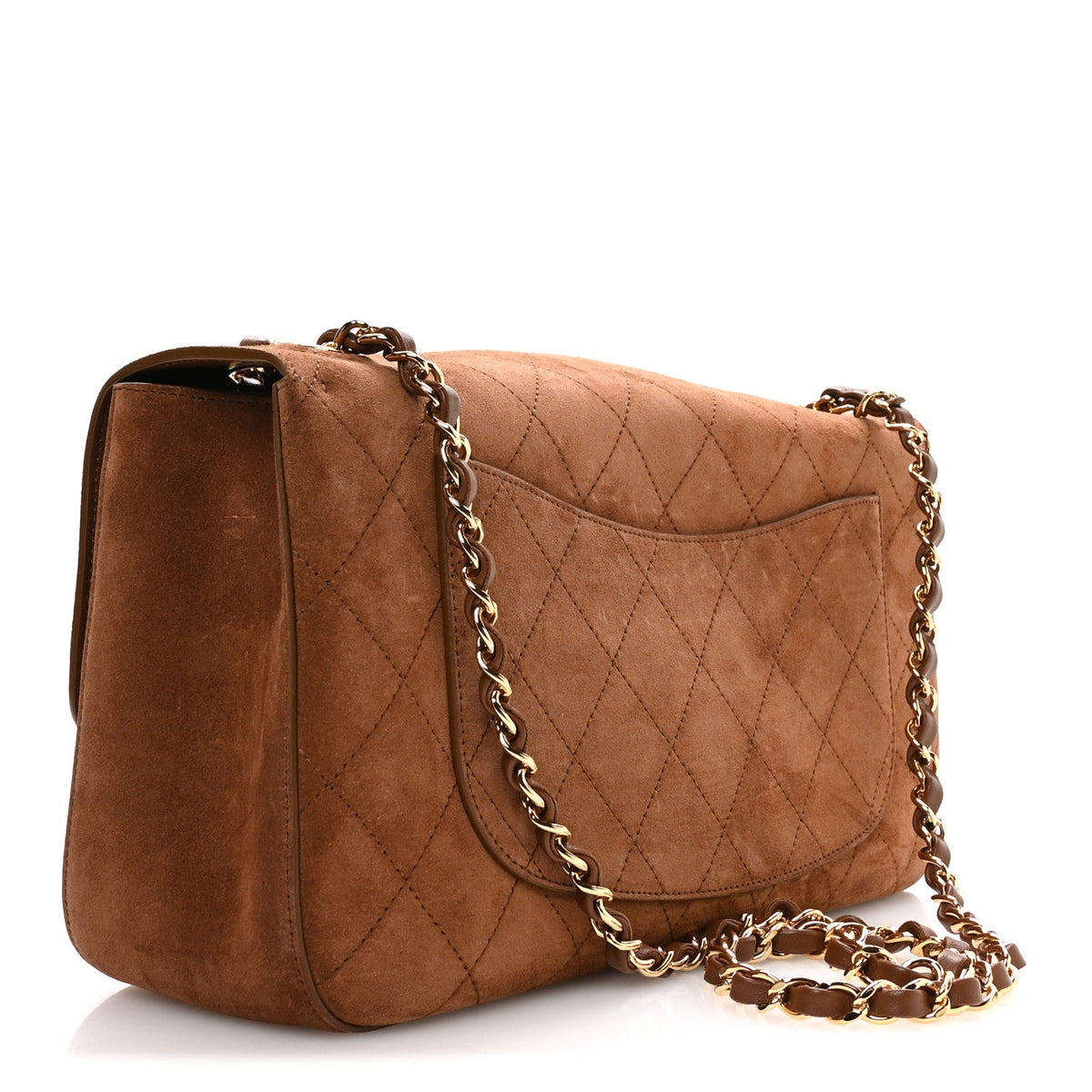 Suede Calfskin Small Souplissimo Maxi Flap Camel