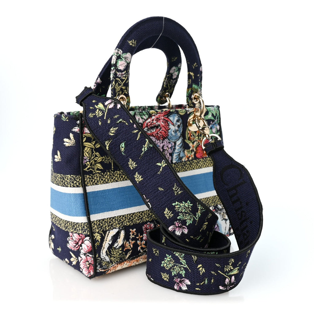 Canvas D-Constellation Embroidered Medium Lady D-Lite Bleu Multicolor