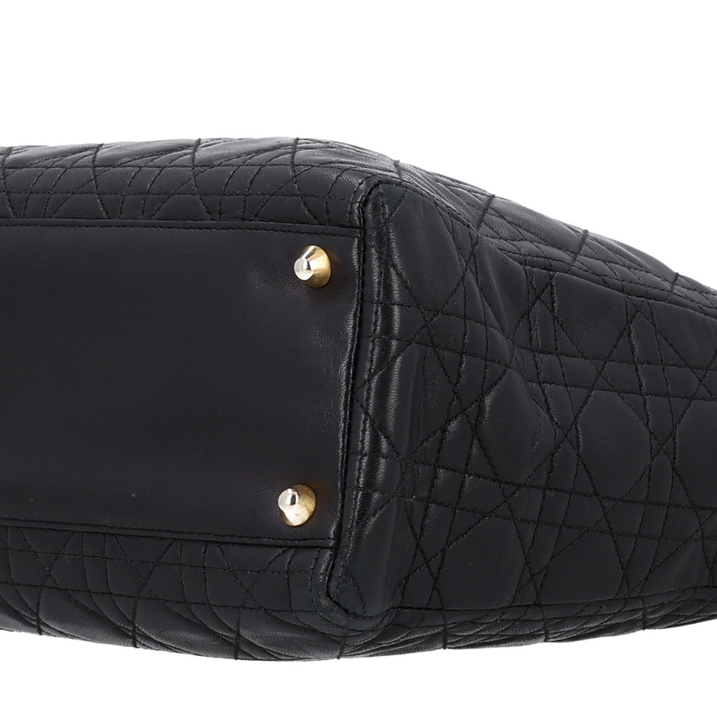 Lambskin Cannage Large Lady Dior Black