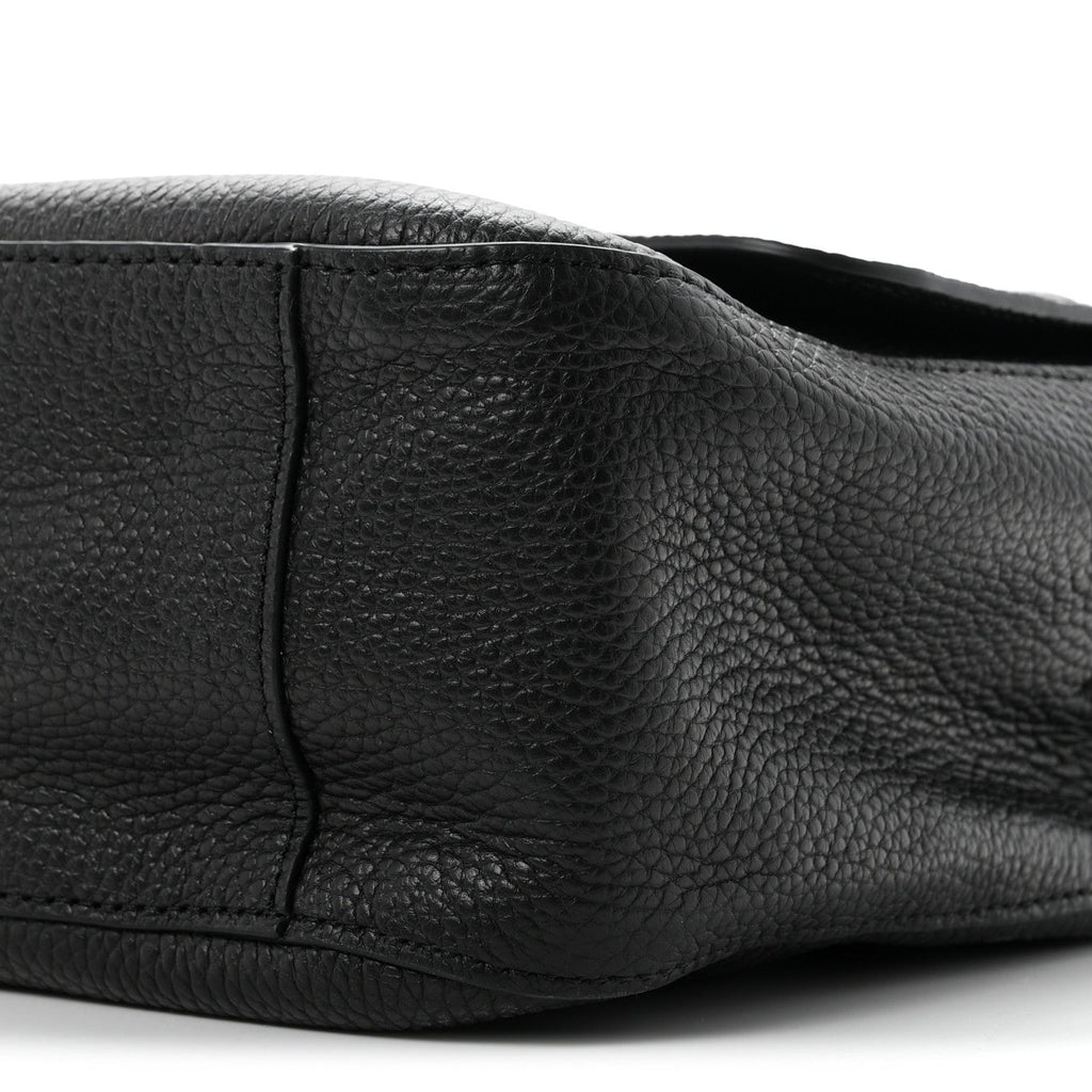 Grained Calfskin Small Souplissimo Maxi Flap Black