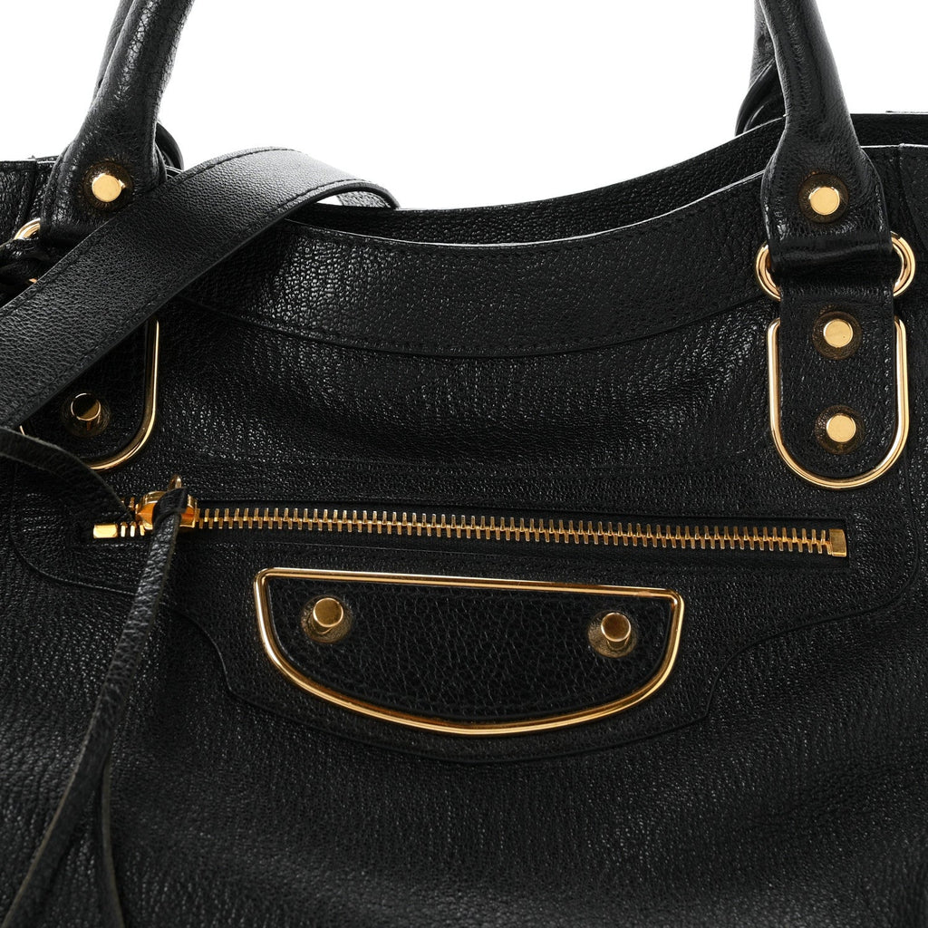 Chevre Gold Metallic Edge Hardware Velo Black