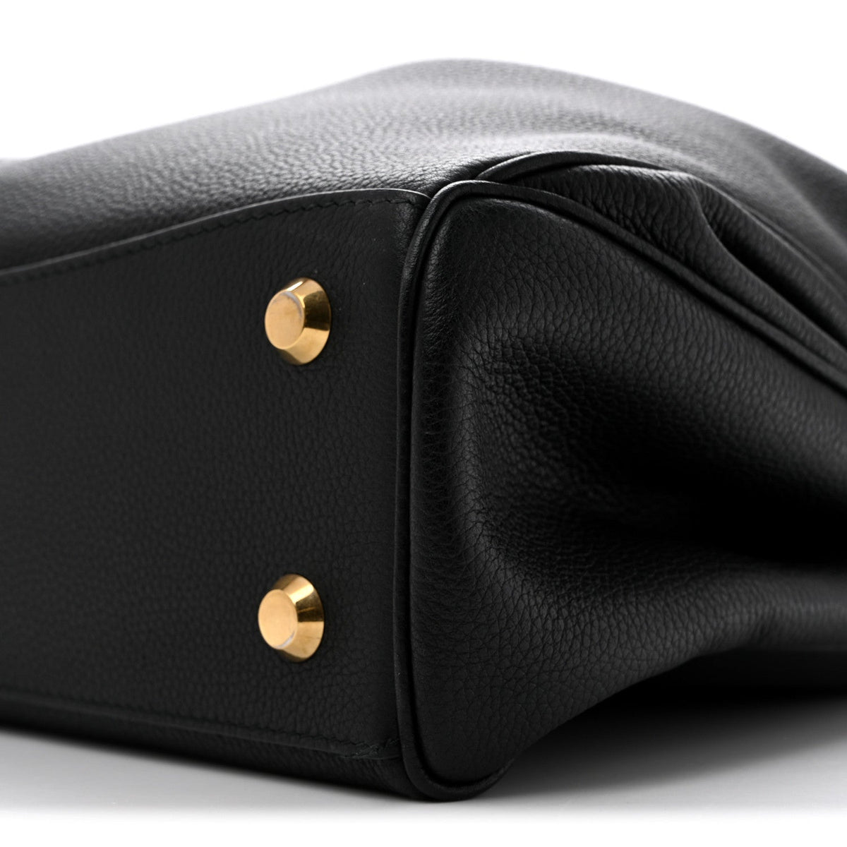 Grained Calfskin Medium Rodeo Top Handle Handbag Black