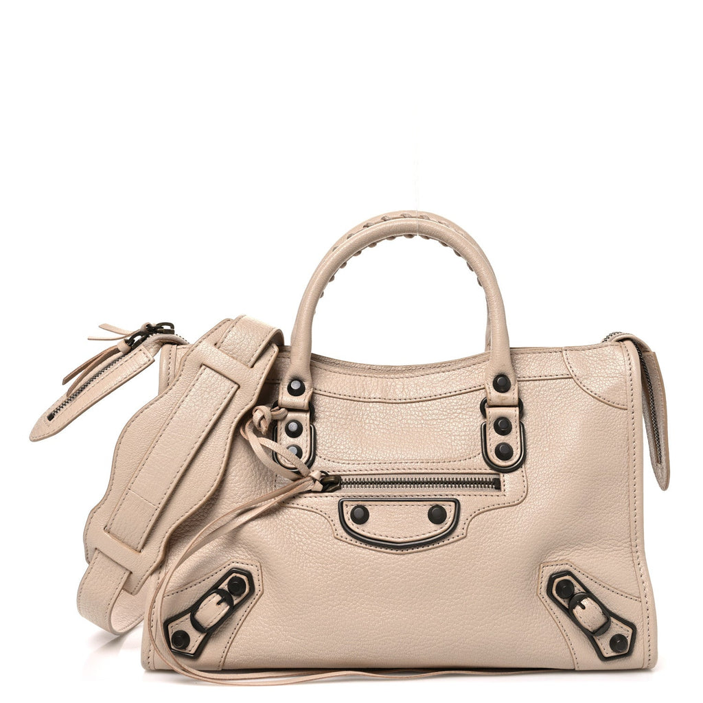 Chevre Classic Hardware Metallic Edge S City Beige Tapioca