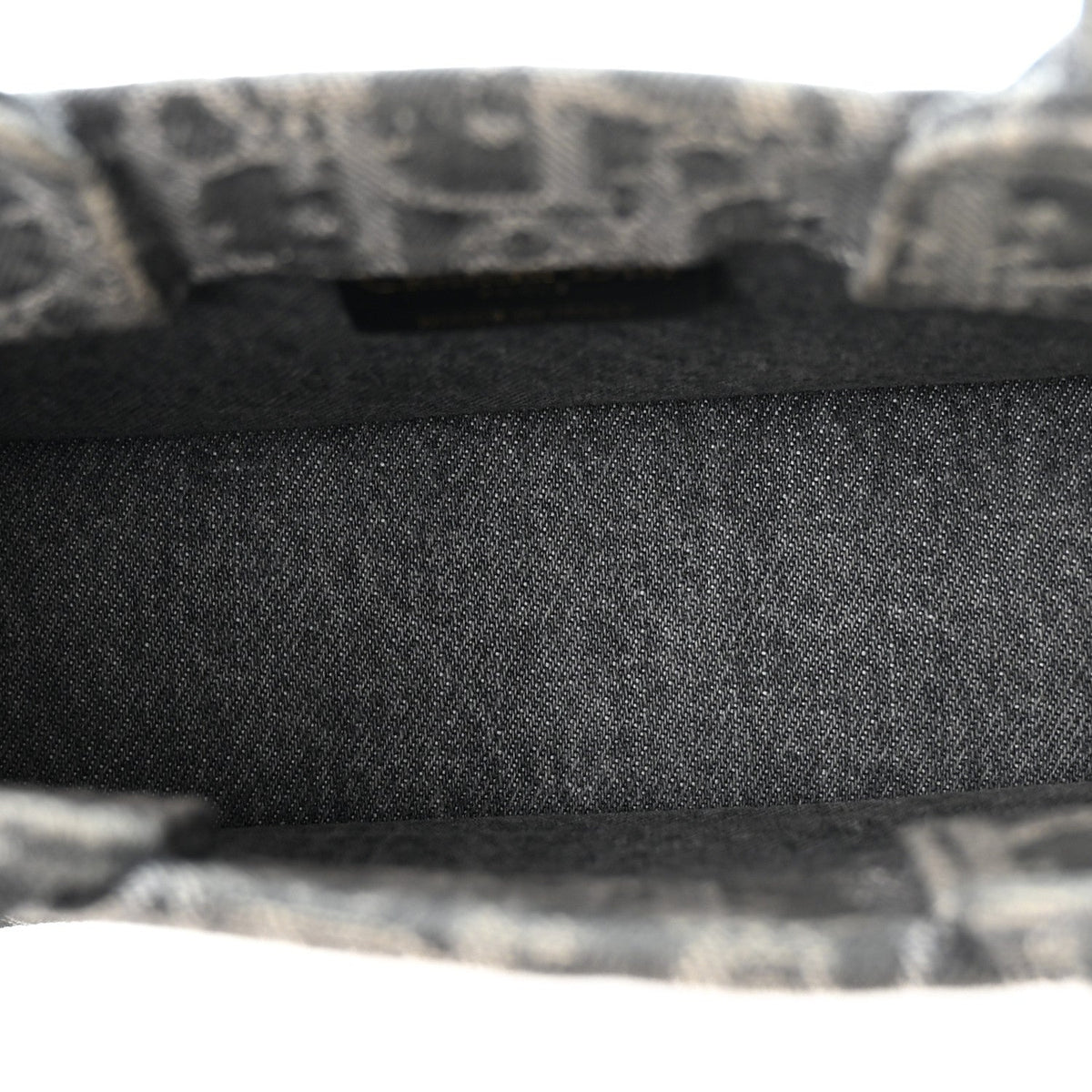 Oblique Denim Mini Book Tote With Strap Grey Multicolor