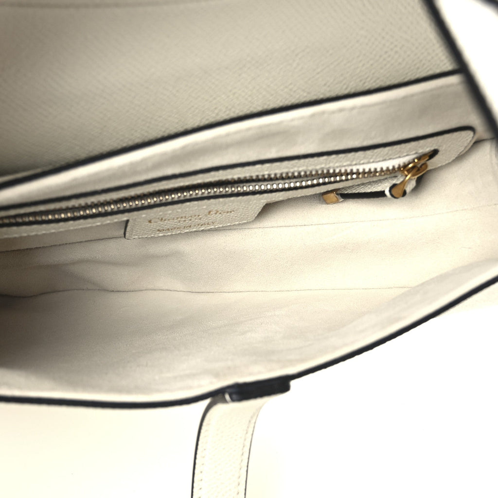 Grained Calfskin Saddle Bag With Strap Latte