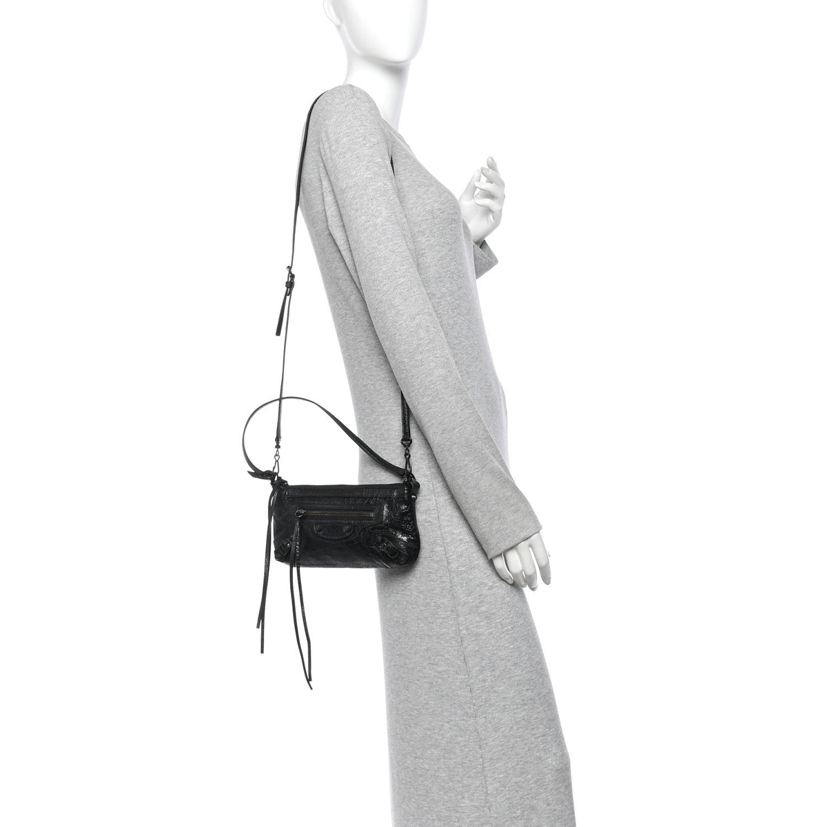 Agneau Arena Classic Hardware Le City Pouch On Strap Black