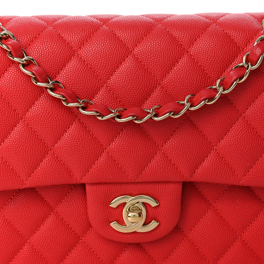 Caviar Quilted Medium Double Flap Dark Pink