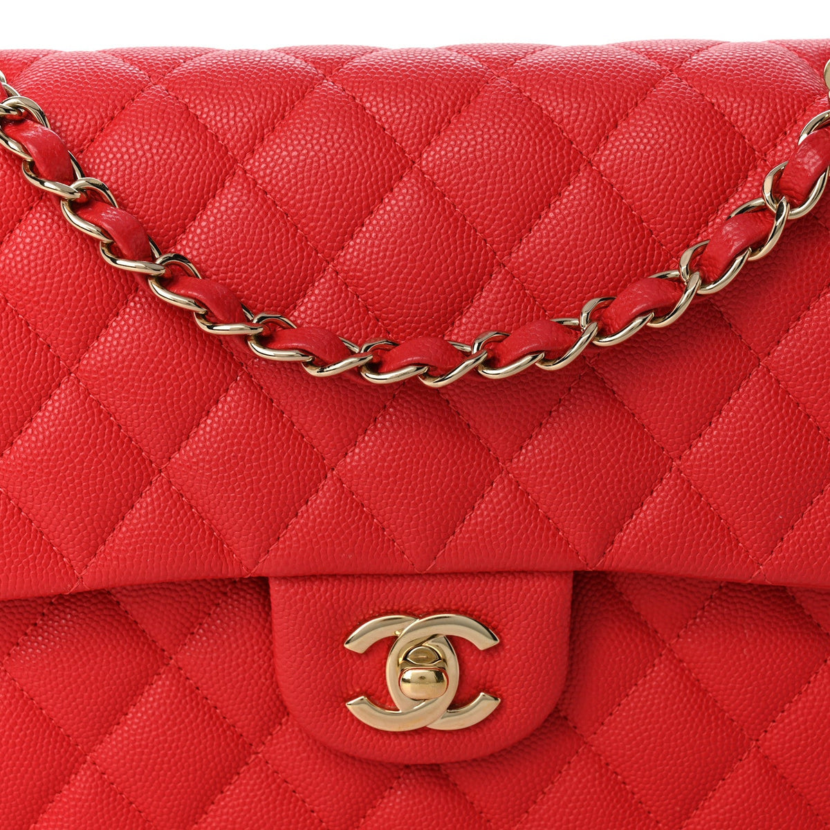 Caviar Quilted Medium Double Flap Dark Pink