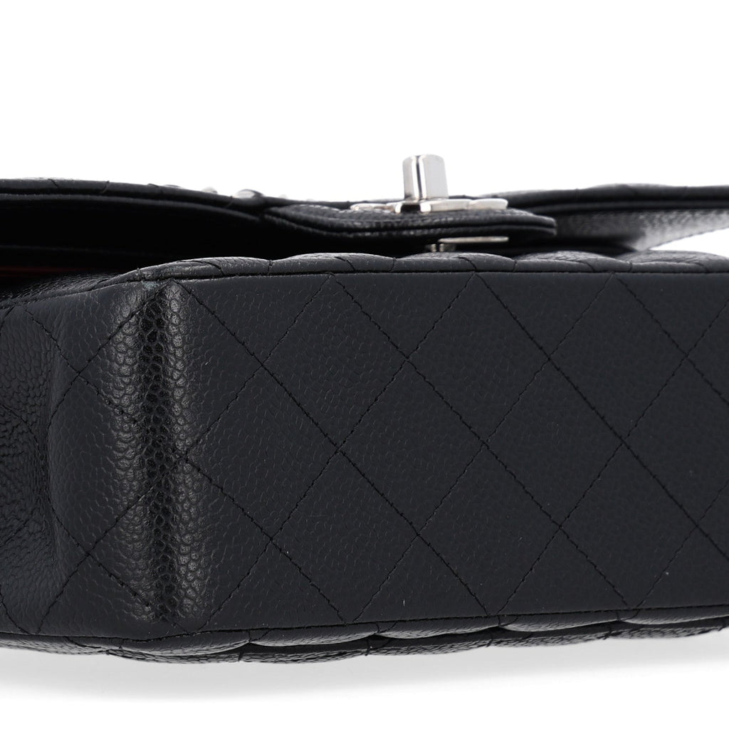 Caviar Quilted Small Double Flap Black