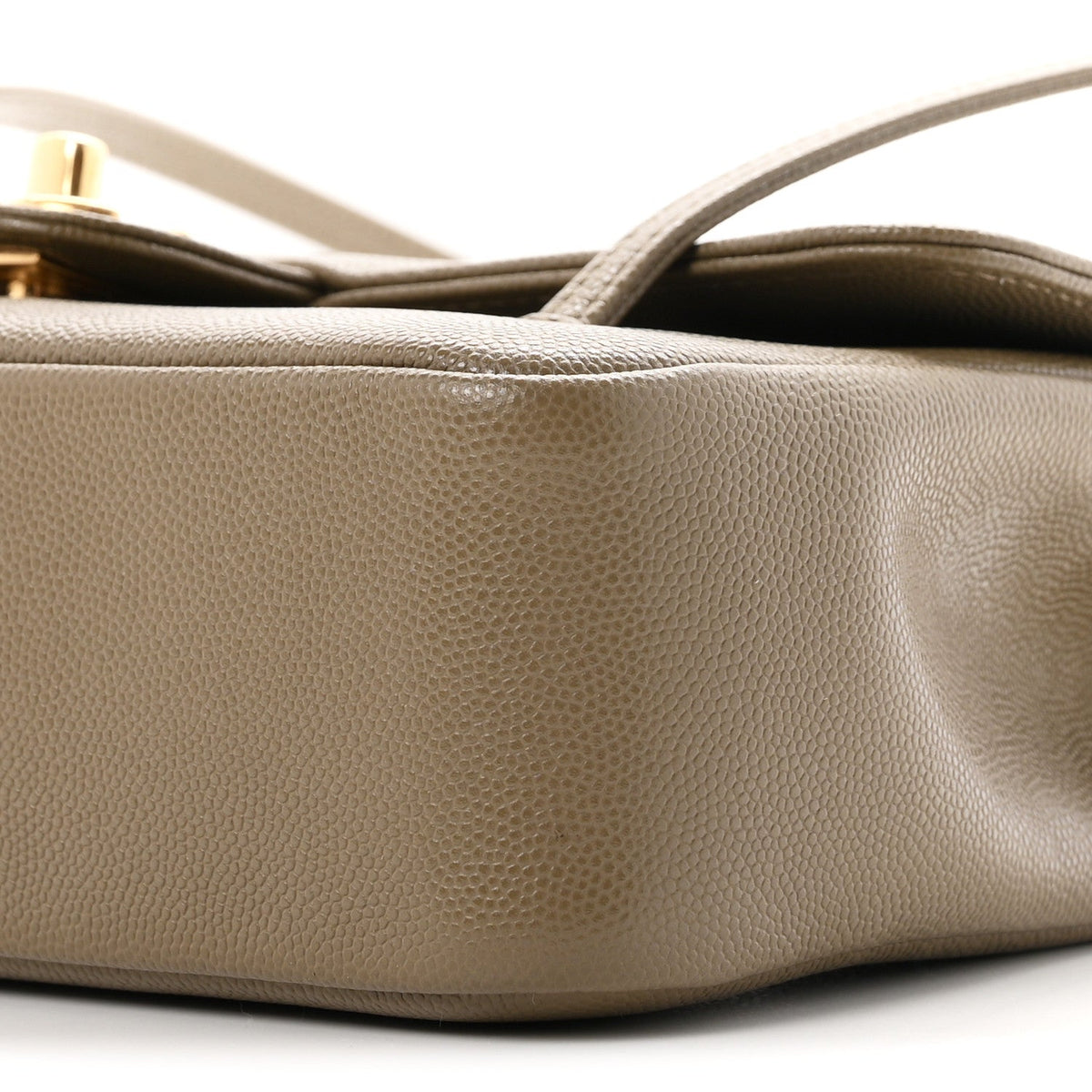 Shiny Caviar Preppy Coco Small Flap Dark Khaki