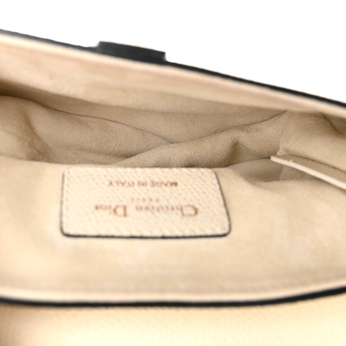 Grained Calfskin Mini Saddle Bag White