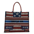 Canvas Embroidered Large Exclusive US Book Tote Multicolor