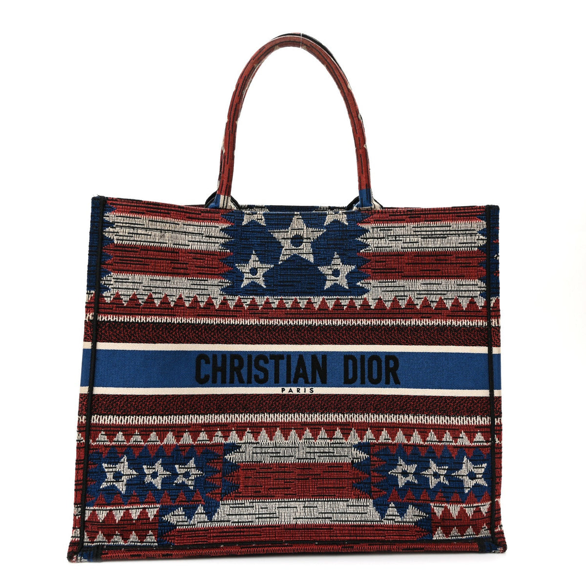 Canvas Embroidered Large Exclusive US Book Tote Multicolor
