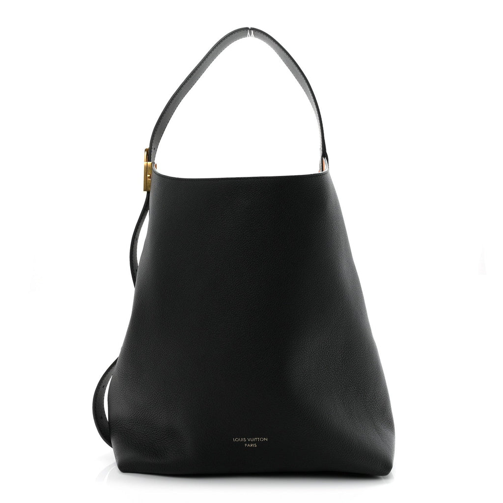 Grained Calfskin Low Key Hobo MM Black
