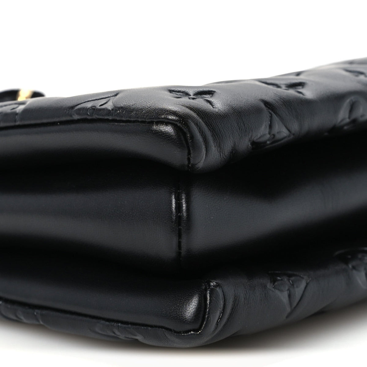 Lambskin Embossed Monogram Coussin PM Black