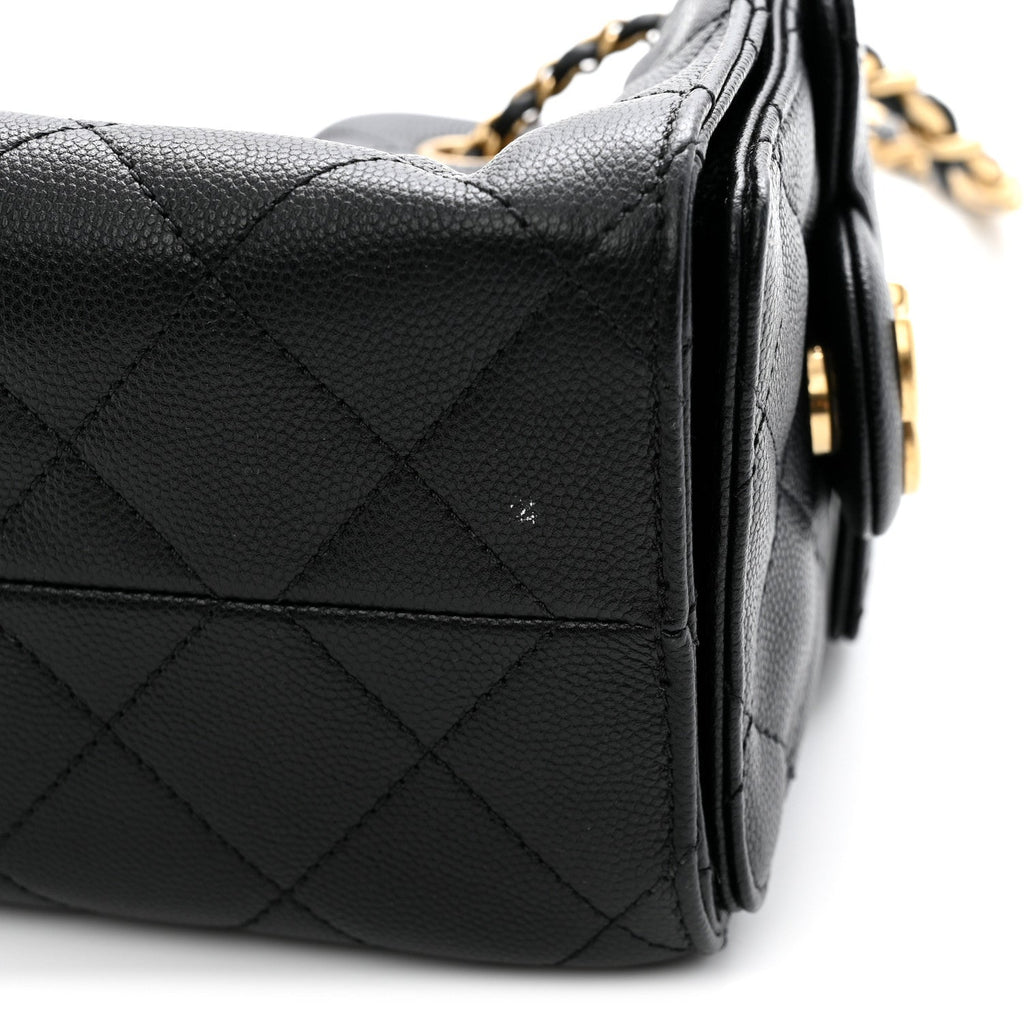 Caviar Quilted Mini Chanel 25 Handbag Black